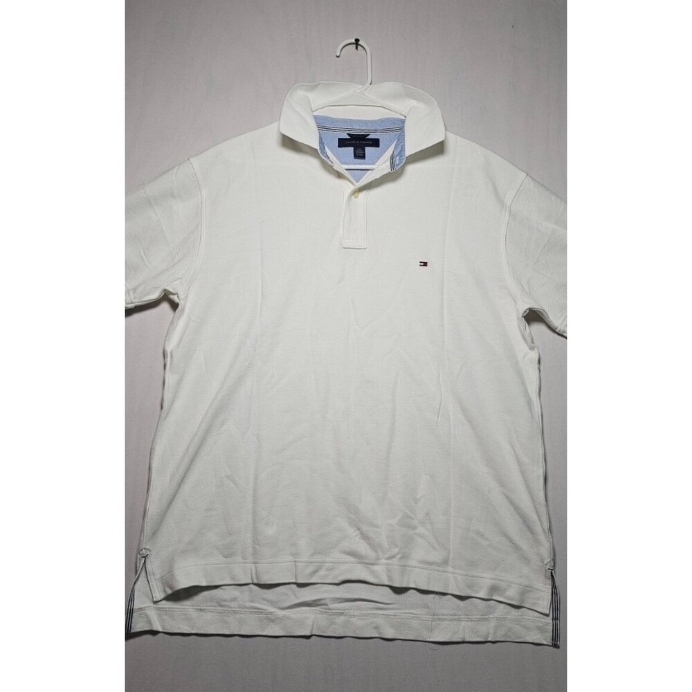 Tommy Hilfiger Polo Shirt Men’s Large White Short Sleeve New Without Tags